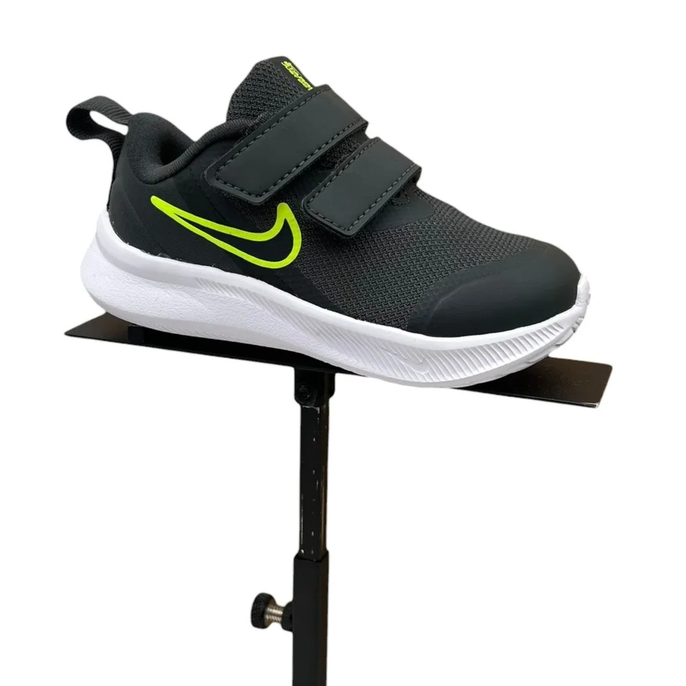 Nike Star Runner Toddler Boys Slip-on Running Shoes Size 6 Smoke Gray Black Lime